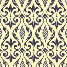 Blue Geometric and Fleur de Lis Print Italian Paper ~ Carta Varese Italy